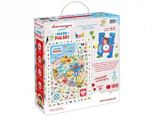 Puzzle Observaționale - Harta Poloniei 100 de Piese