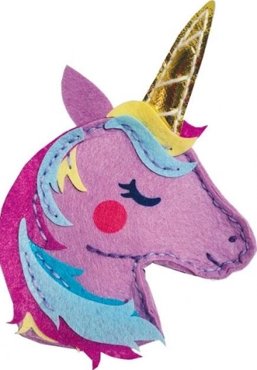Set creativ – portofel mov cu unicorn din fetru
