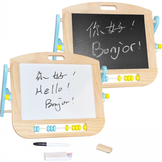 2Kids Toys tablă de birou magnetică dublă, cu abac