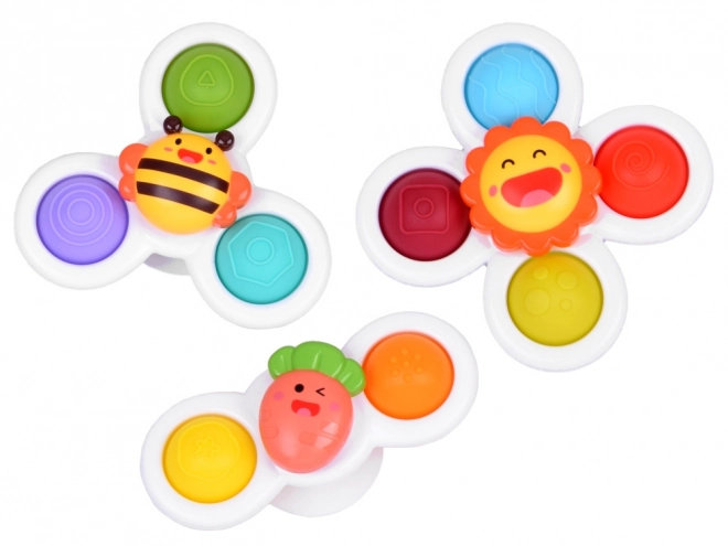 Jucărie senzorială fidget spinner cu ventuză, set de 3