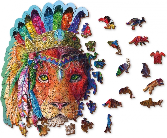 Puzzle din lemn leu mistic