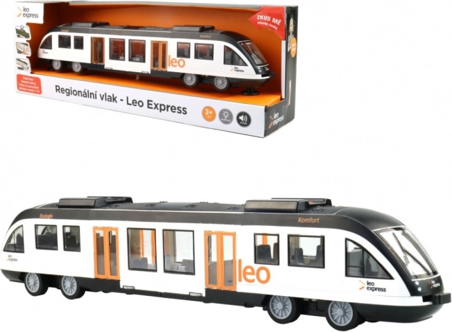 Tren regional LEO EXPRESS cu sunet și lumină cu mecanism cu volantă
