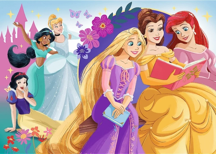 Trefl puzzle strălucitoare Prințese – Strălucirea prieteniei 100 piese