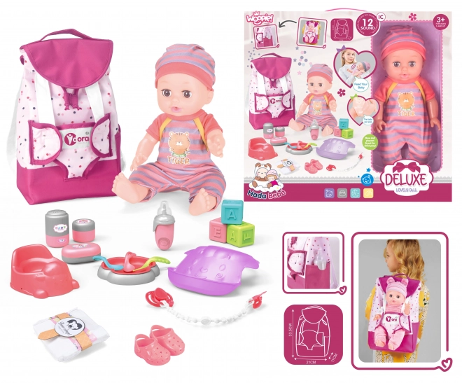 Set Baby Păpușă Cu Accesorii 19 Elemente
