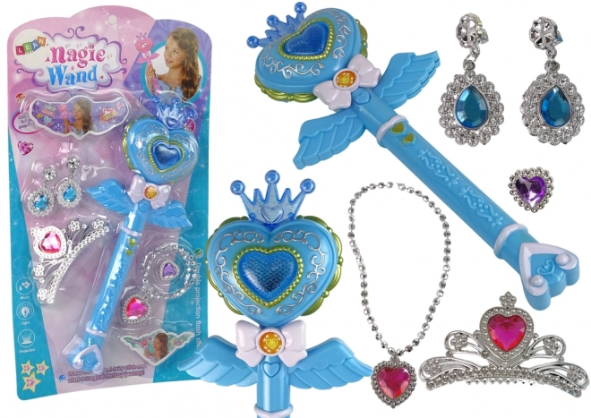 Rulant Magical Interactiv cu Proiector Albastru