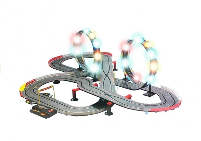 Circuit curse masini 2 masini Slot Cars buclă cu lumini