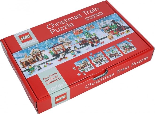 Puzzle LEGO Crăciun Tren 4x100 Piese