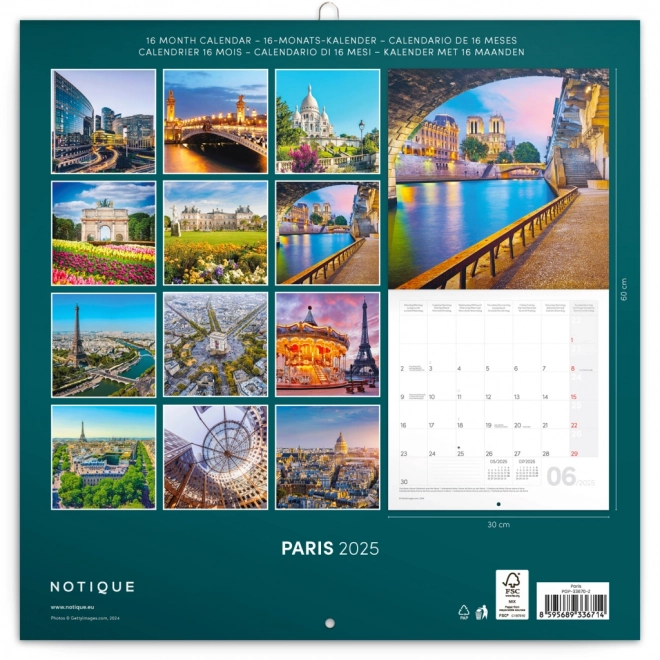 Calendar de perete 2025 Paris