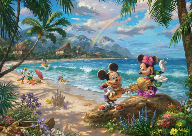 Puzzle Minnie și Mickey în Hawaii 1000 piese