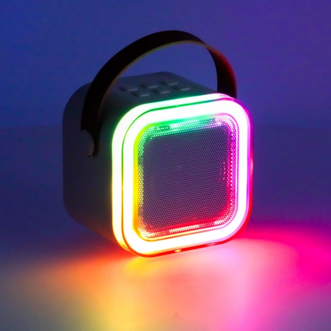 Set karaoke cu microfoane și boxă Bluetooth USB LED roz