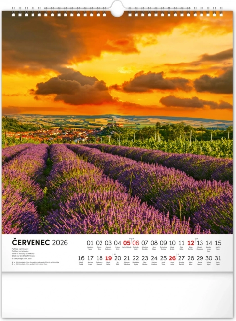 Calendar de perete Plimbări prin peisajele Moraviei 2026