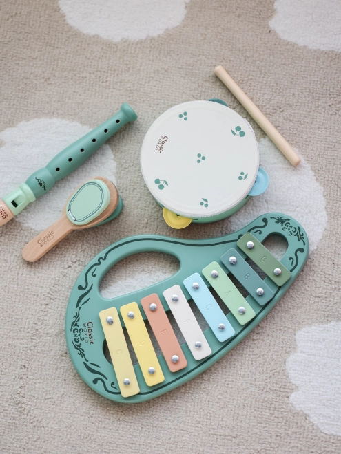 Set muzical vintage din lemn pentru copii de la Classic World