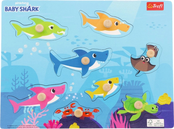 Puzzle din lemn Baby Shark de la Trefl