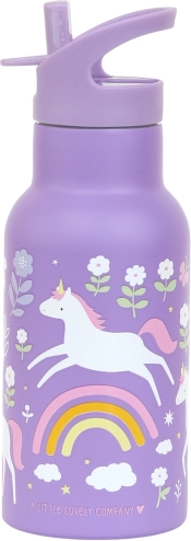 A Little Lovely Company - sticlă inox 350 ml - Unicorni și Curcubeu