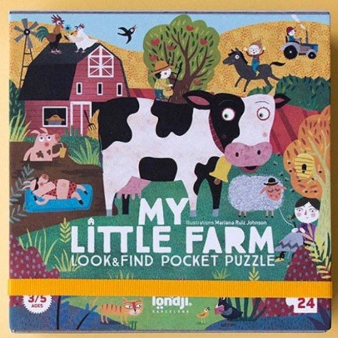 Puzzle de buzunar Ferma mică 24 piese