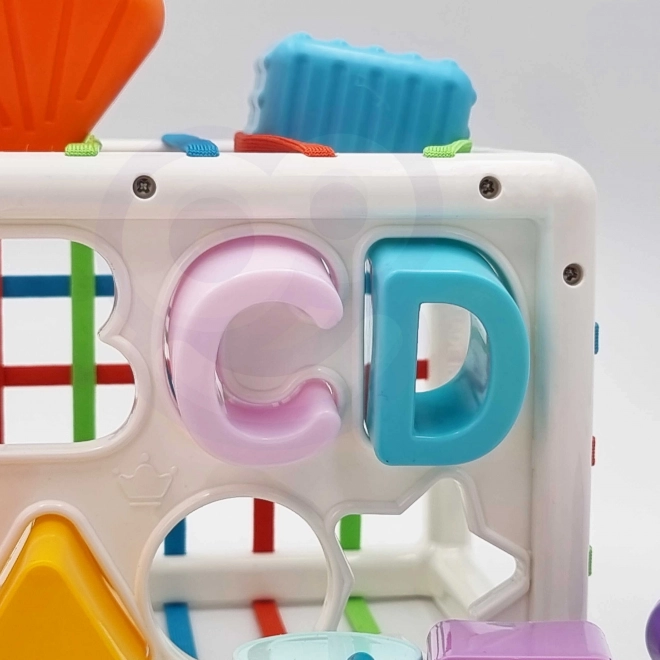 Cub educațional WOOPIE pentru bebeluși cu forme colorate și alfabet