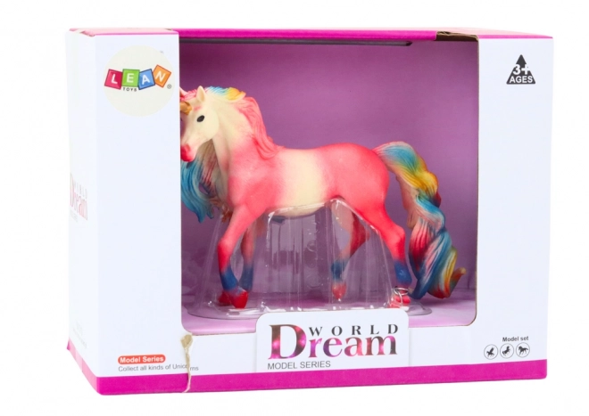 Figurină mare unicorn roz