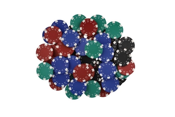 Set poker 100 piese cu cărți și zaruri în geantă