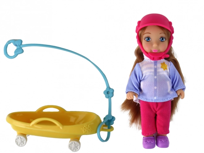 Set de păpuși Anlily Mama și fiica pe sanie