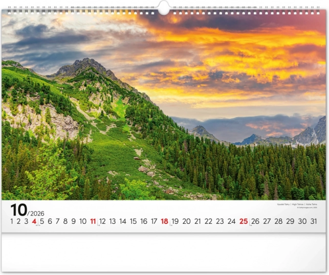 Calendar de perete Magicele Tatra 2026