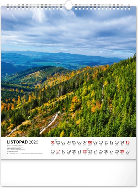 Calendar de perete Plimbări prin peisajele Moraviei 2026