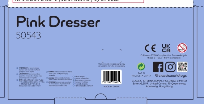 Toaletă de lemn pentru copii cu oglindă și accesorii Classic World