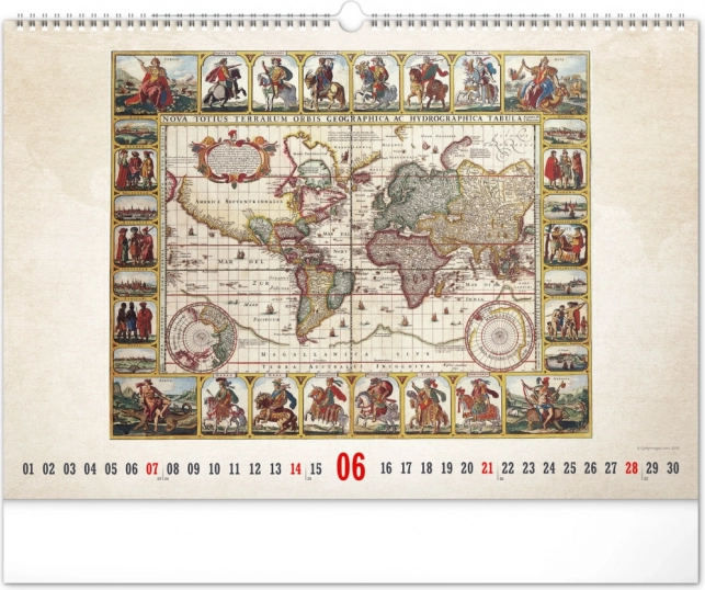 Calendar de perete Hărți vechi 2026