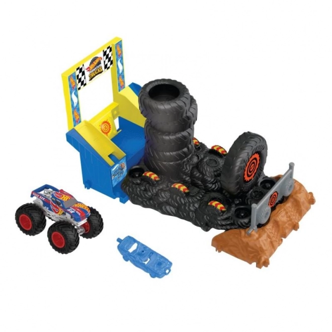 Set de joc provocarea cursei Hot Wheels Monster Trucks Arena – HW Rechinul Tigru