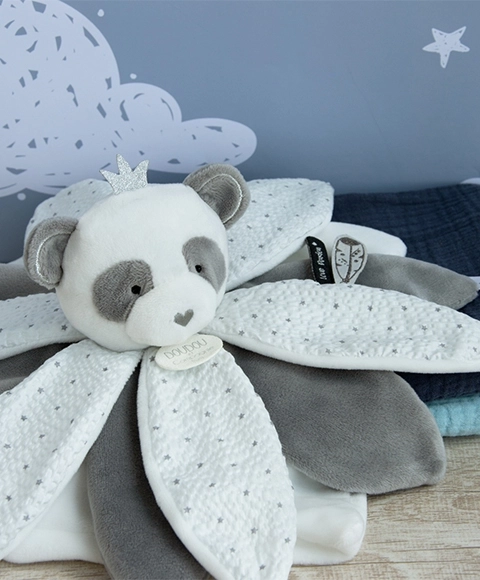 Doudou set cadou - panda din pluș 26 cm