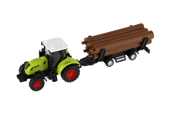 Tractor cu remorcă din plastic 24cm cu fricțiune