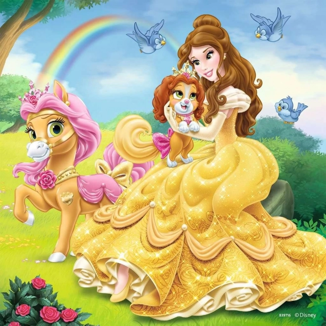 Puzzle Ravensburger Prințesele Disney și animalele lor de companie 3x49 piese