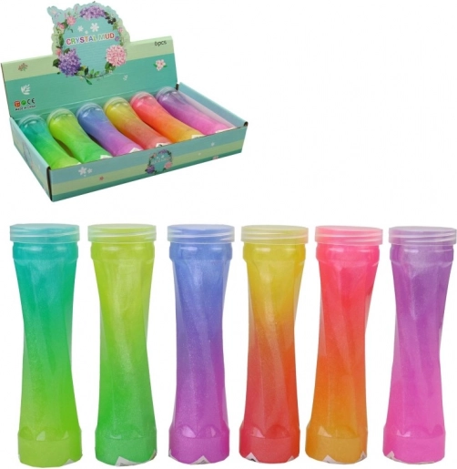 Sticlă cu slime plastilină putty 19 × 5 cm, 6 culori