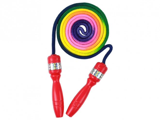 Sfoară de sărit multicolor cu mânere roșii