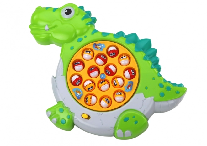 Joc de îndemânare pescuit peștisor în formă de dinozaur verde