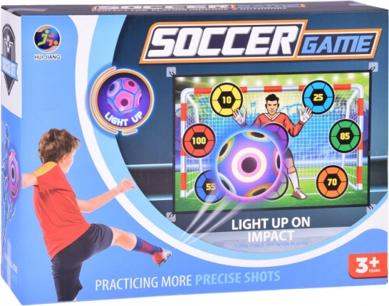 Set pentru joc de fotbal cu țintă și minge luminoasă