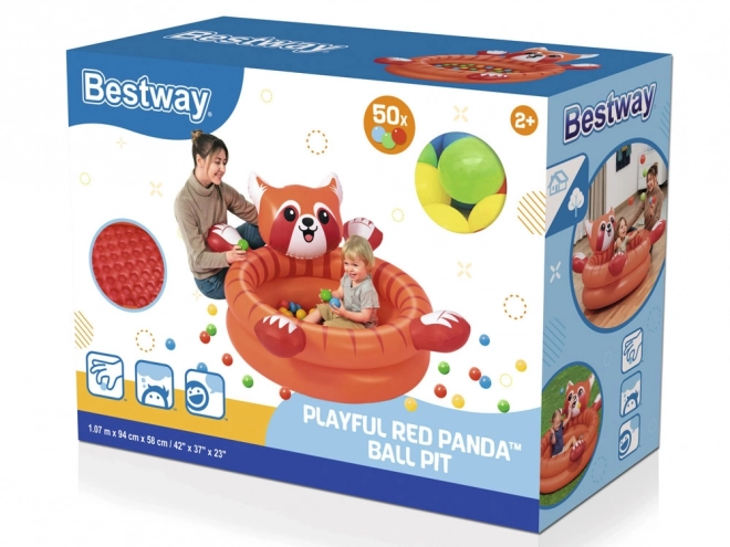 Bazin cu bile panda roșie pentru copii Bestway