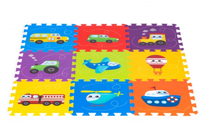 Covor foam puzzle cu vehicule pentru copii 86x86cm IPLAY