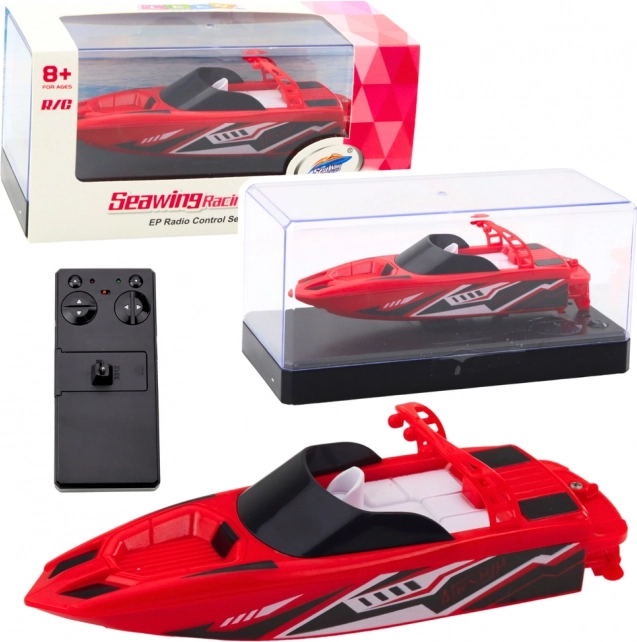 Barcă de curse motorizată RC cu motor dublu 2.4 GHz roșu