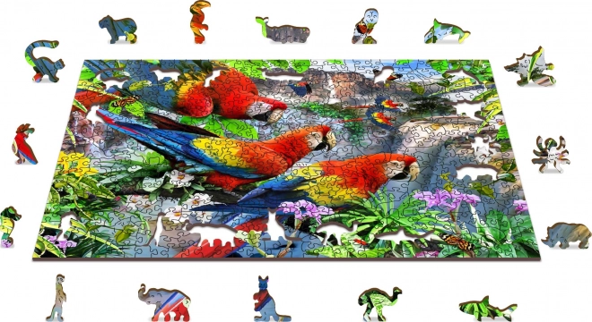 Puzzle din lemn insula papagalilor