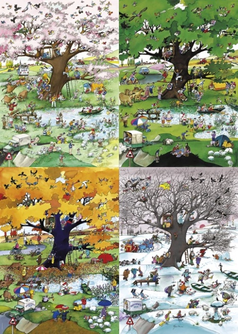 Ilustrație de Roger Blachon – patru anotimpuri într-o singură imagine