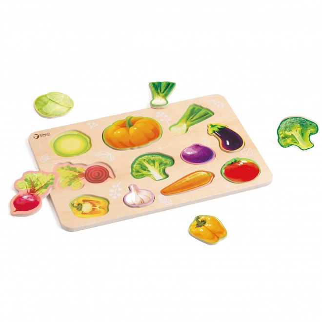 Puzzle din lemn Montessori legume