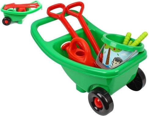 Set de grădină din plastic cu roabă, găleată și stropitoare