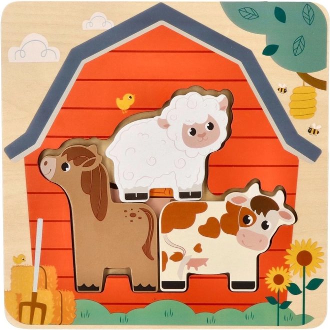 Puzzle stratificate cu animăluțe de la fermă