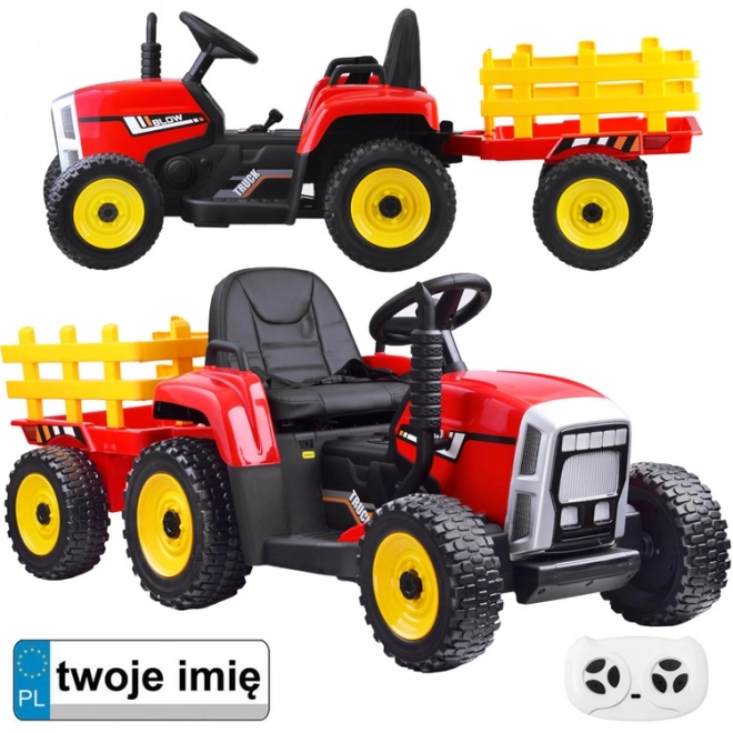 Tractor cu remorcă electric pentru copii Jokomisiada – Roșu