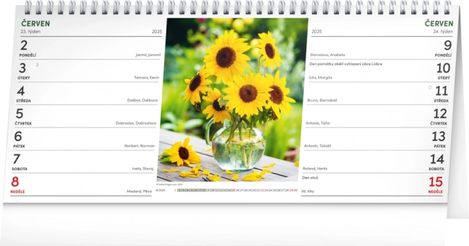 Calendar de birou cu flori 2025 – 14 zile