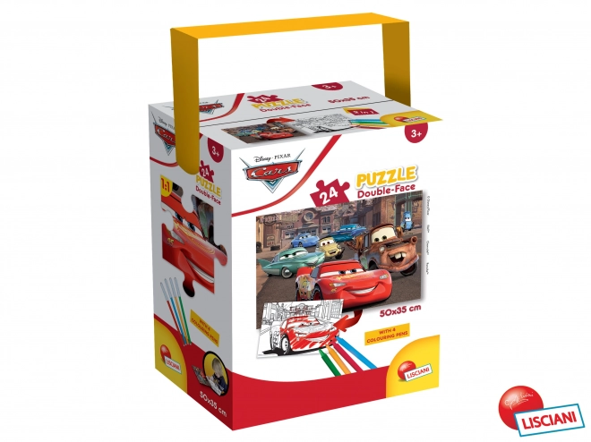 Puzzle dublu față Cars 24 piese