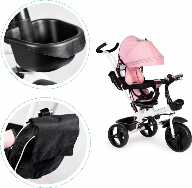 Tricicletă copii cu scaun rotativ 360°
