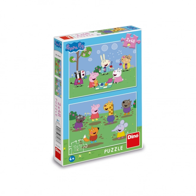 Puzzle DINO Peppa Pig și prietenii 2x48 piese