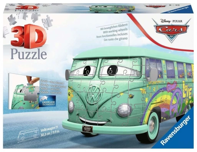 Puzzle 3D Autobuzul Fillmore din Cars de la Ravensburger