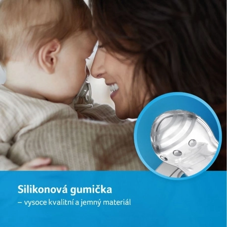 Suzete dinamice din silicon LOVI HEY pentru fete 3-6 luni 2 buc
